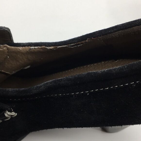 B MAKOWSKY Heeled Black Suede Loafers Sz 11 **slightly flawed** - Picture 7 of 16
